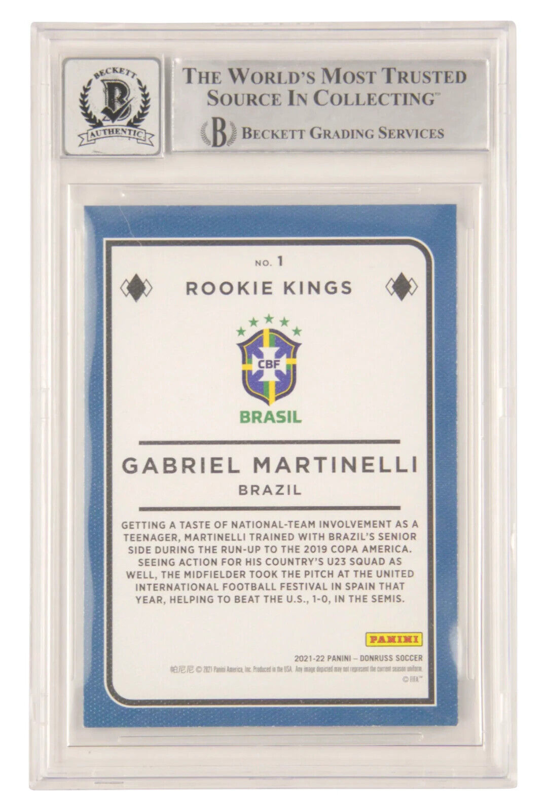 Gabriel Martinelli Signed 2021-22 Panini Donruss Rookie Kings – BGS 10 Autograph